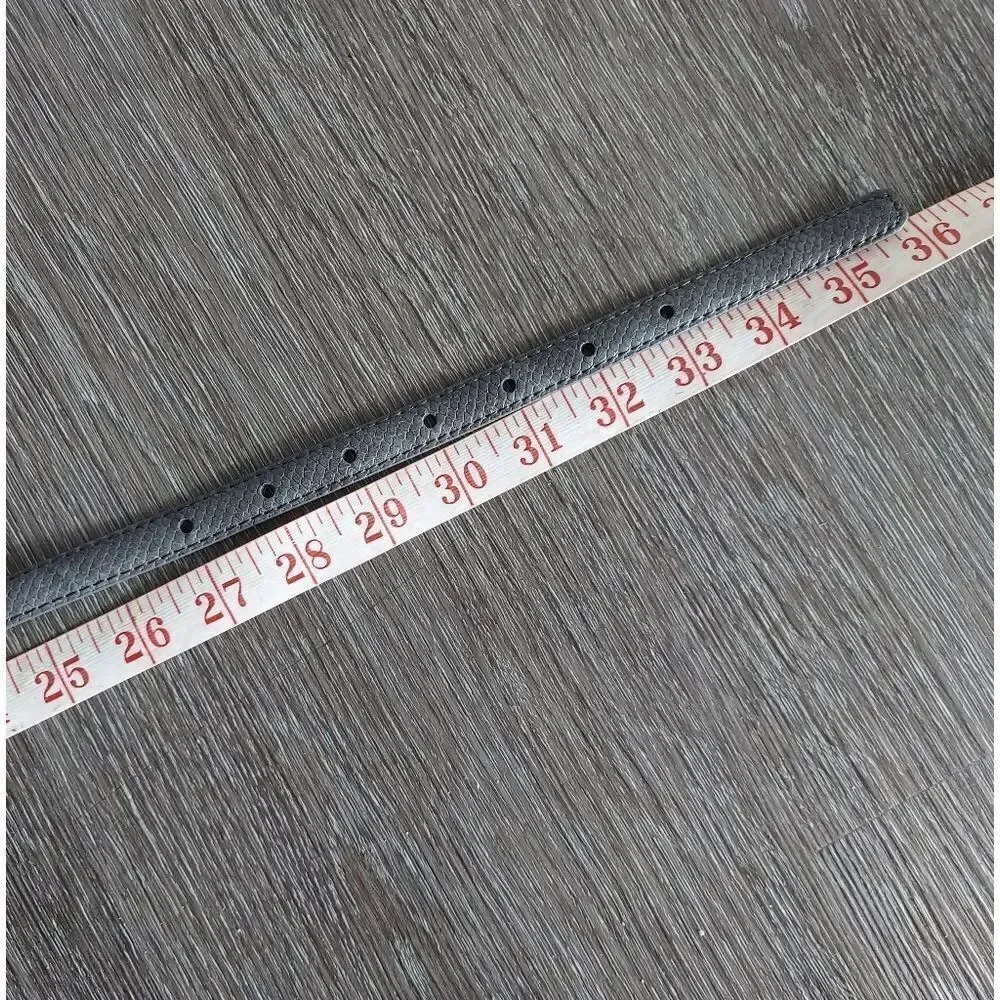 Gray Skinny Snake Print Belt 36